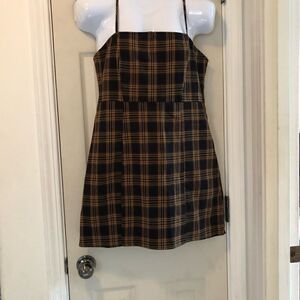 Forever
21 plaid mini size large brown & gold- ish mustard
